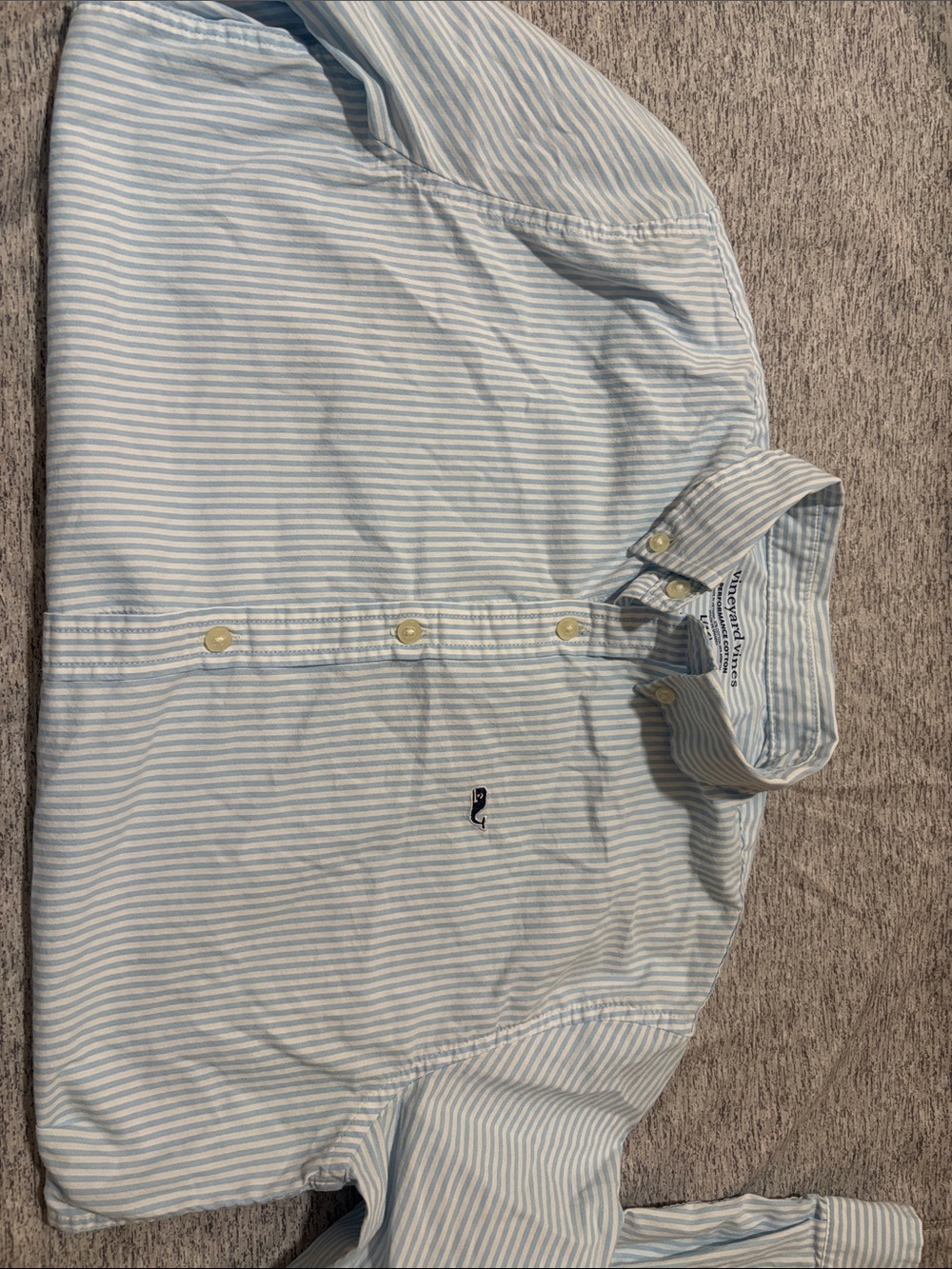 Vineyard Vines Light Blue & White Striped Button-Down Shirt